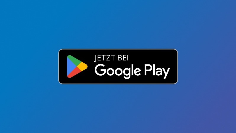 Icon Google Play Store auf blauem Hintergrund