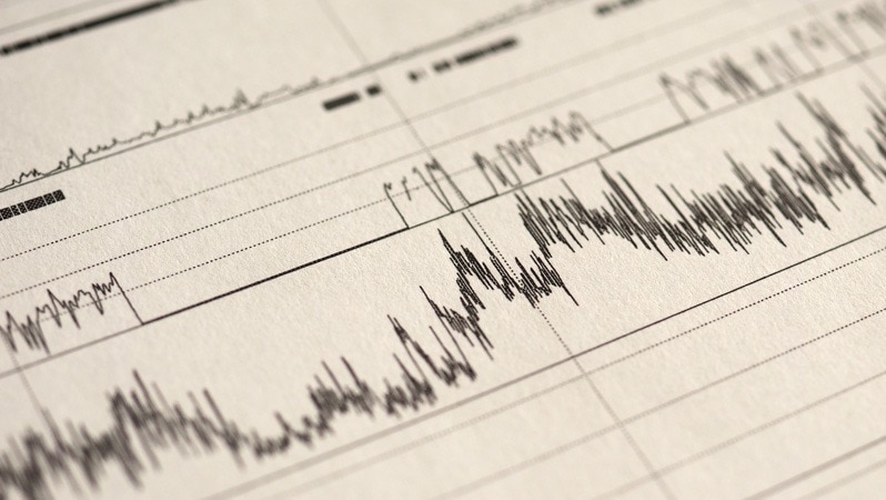 Nahaufnahme einer graphischen Datenaufzeichnung auf Papier